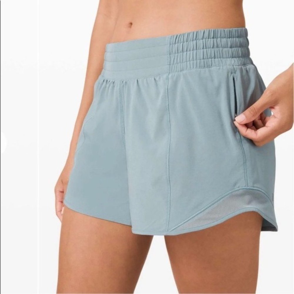 LULULEMON HOTTY HOT HIGH RISE HR SHORT BLUE CAST 6